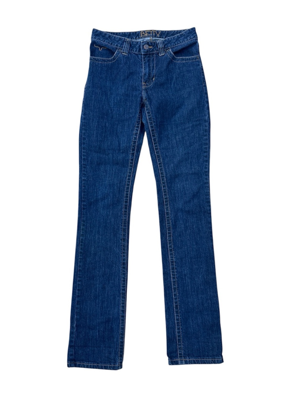 Kimes Ranch Betty Jeans Size 4/36 Western Denim Blue Women Straight Leg Cowgirl